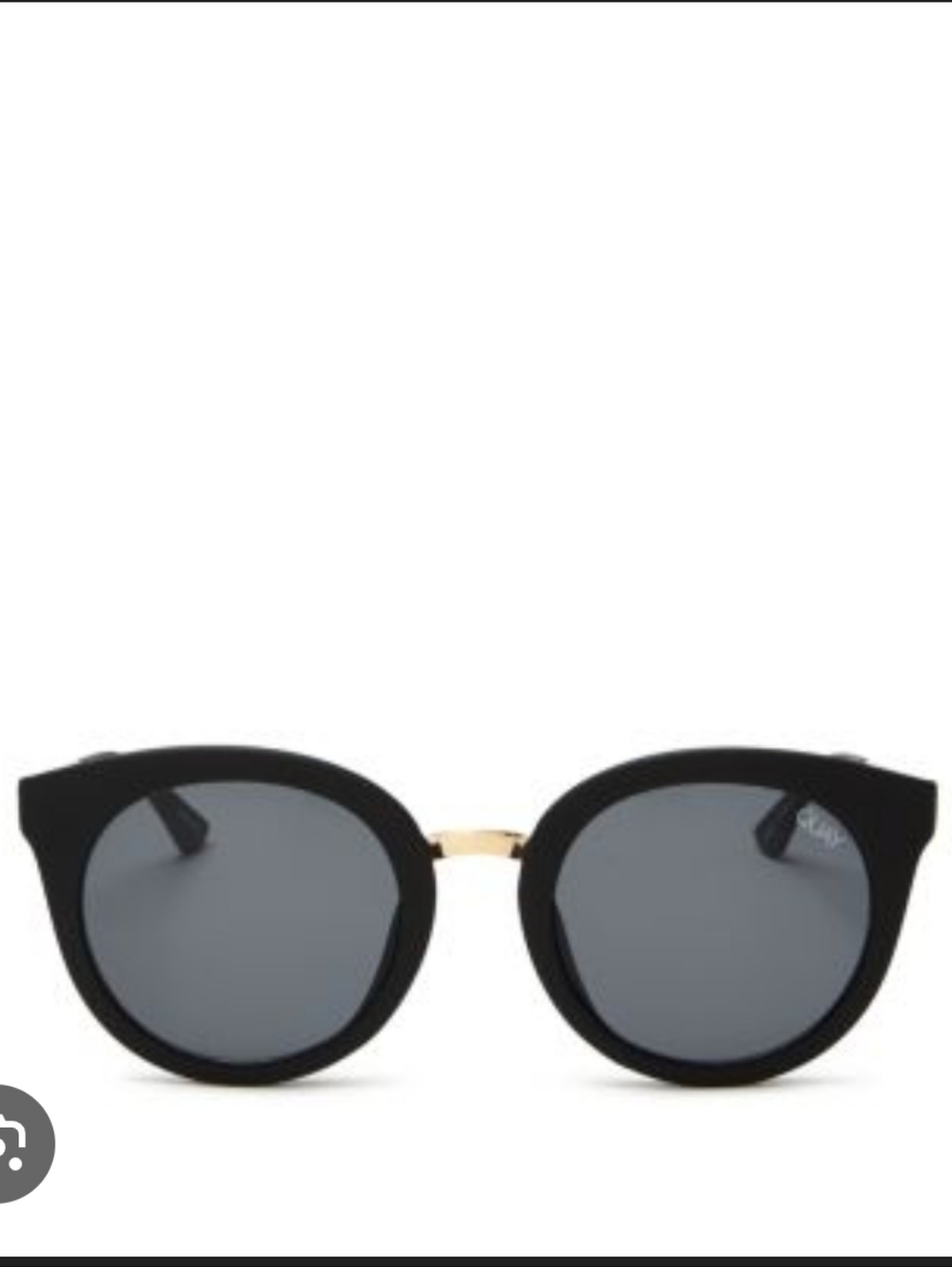 NWOT Quay Australia Shook Cat Eye Black Gold Sunglasses